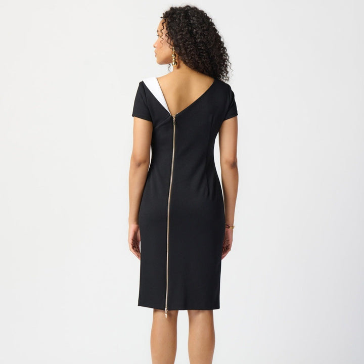 Joseph Ribkoff - Women - Scuba Crepe Asymmetrical Neckline Sheath Dress