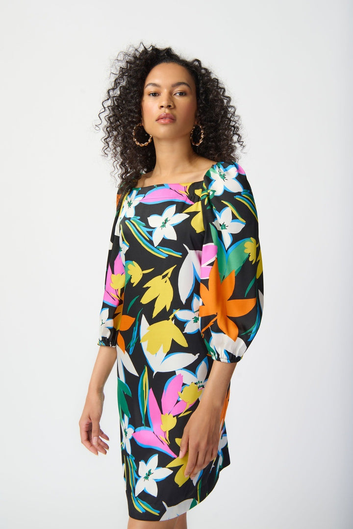 Joseph Ribkoff - Women - Floral Print Satin Dress