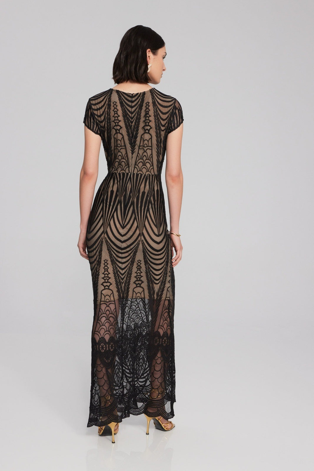 Joseph Ribkoff - Women - Embroidered Lace Trumpet Gown