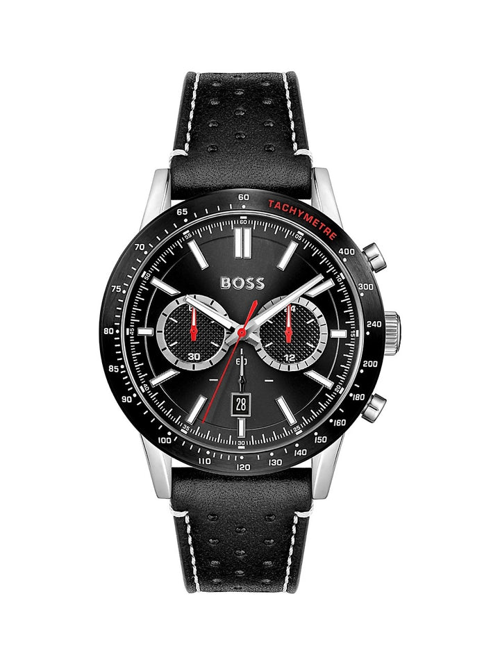 Hugo Boss - Men - Allure Chronograph Stainless Steel and Leather Strap Watch