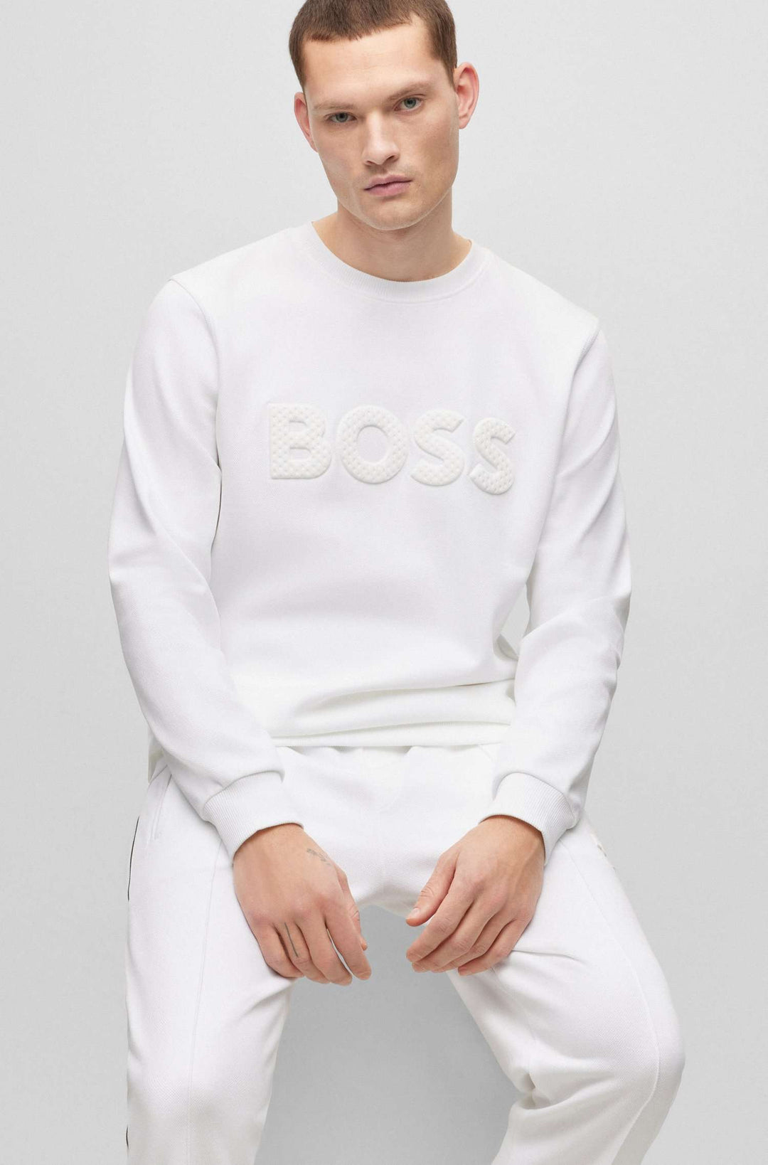 Hugo Boss - Men - Cotton-Blend Relaxed-Fit Sweatshirt with Embossed Logo