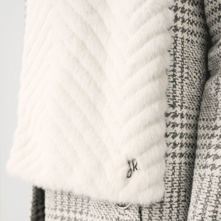 Joseph Ribkoff- Textured Chevron Faux Fur Scarf