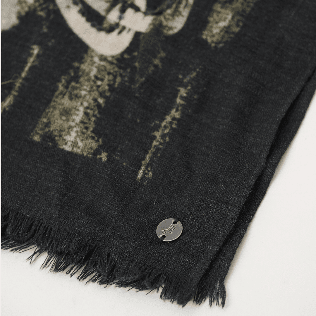 Joseph Ribkoff- Wool Abstract Print Fringed Scarf