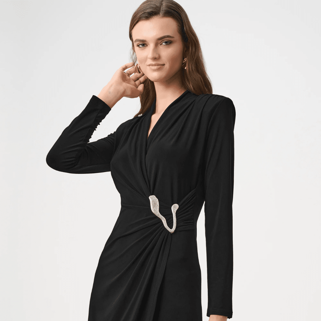 Joseph Ribkoff- Signature | Silky Knit Sheath Wrap Dress