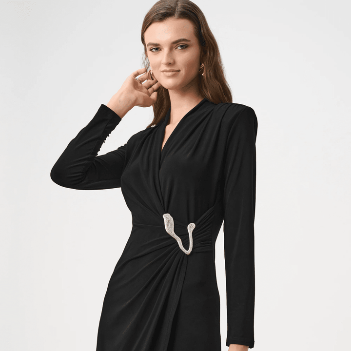 Joseph Ribkoff- Signature | Silky Knit Sheath Wrap Dress