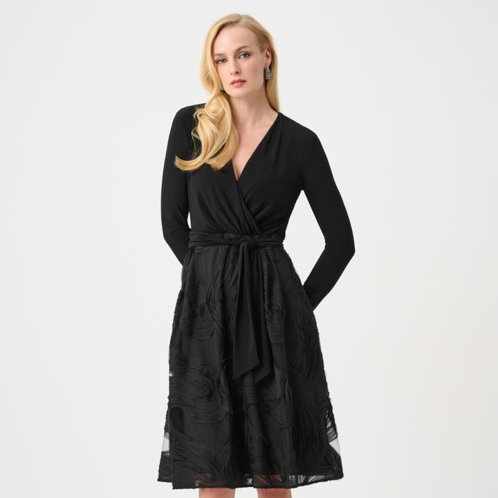 Joseph Ribkoff- Signature | Silky Knit and Novelty Fit and Flare Dress