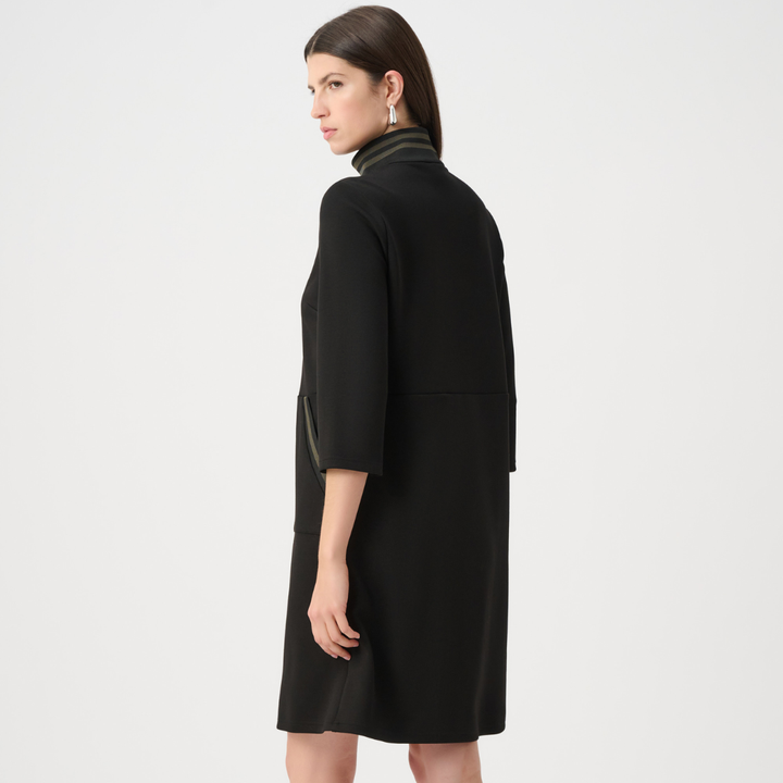 Joseph Ribkoff- Scuba Jersey Funnel-Neck Straight Dress