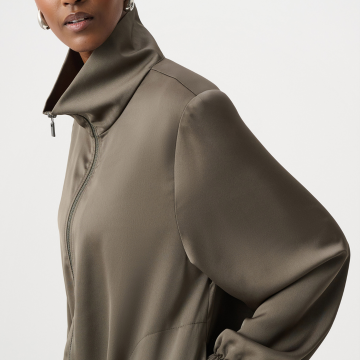 Joseph Ribkoff- Recycled Satin Zipped Bomber Jacket