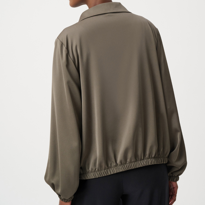 Joseph Ribkoff- Recycled Satin Zipped Bomber Jacket
