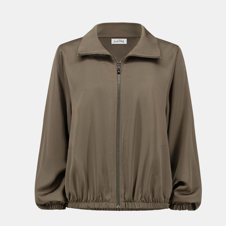 Joseph Ribkoff- Recycled Satin Zipped Bomber Jacket