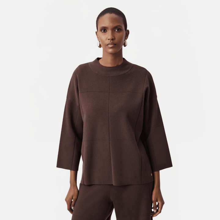 Joseph Ribkoff- Brushed Viscose Straight Sweater with Mock Neck