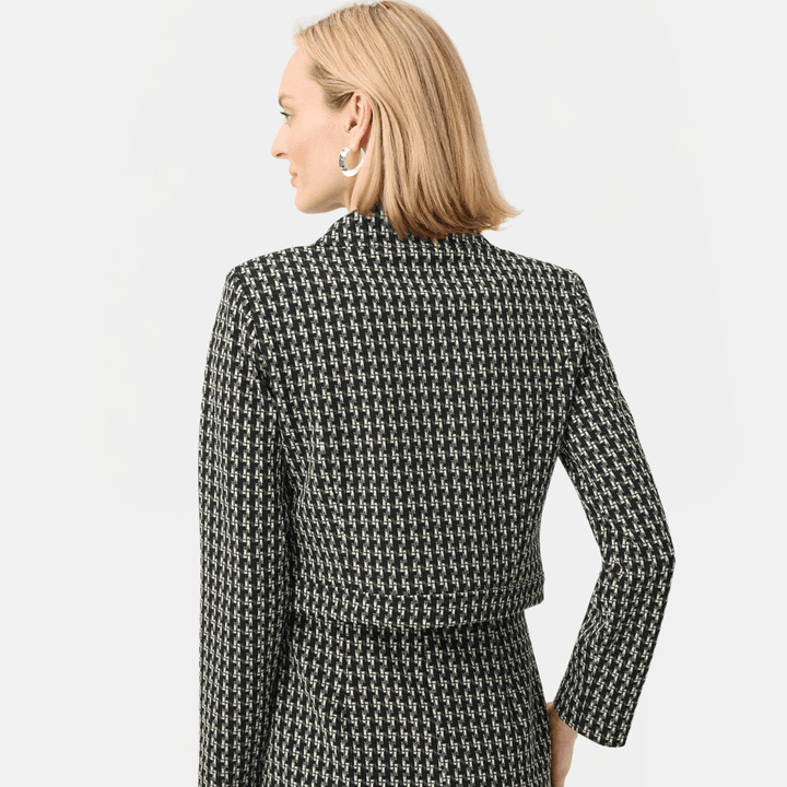Joseph Ribkoff- Jacquard Geometric Cropped Jacket