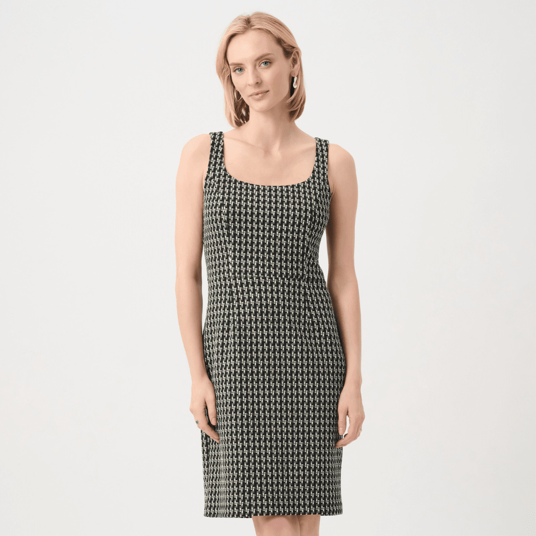 Joseph Ribkoff- Jacquard Geometric Shift Dress