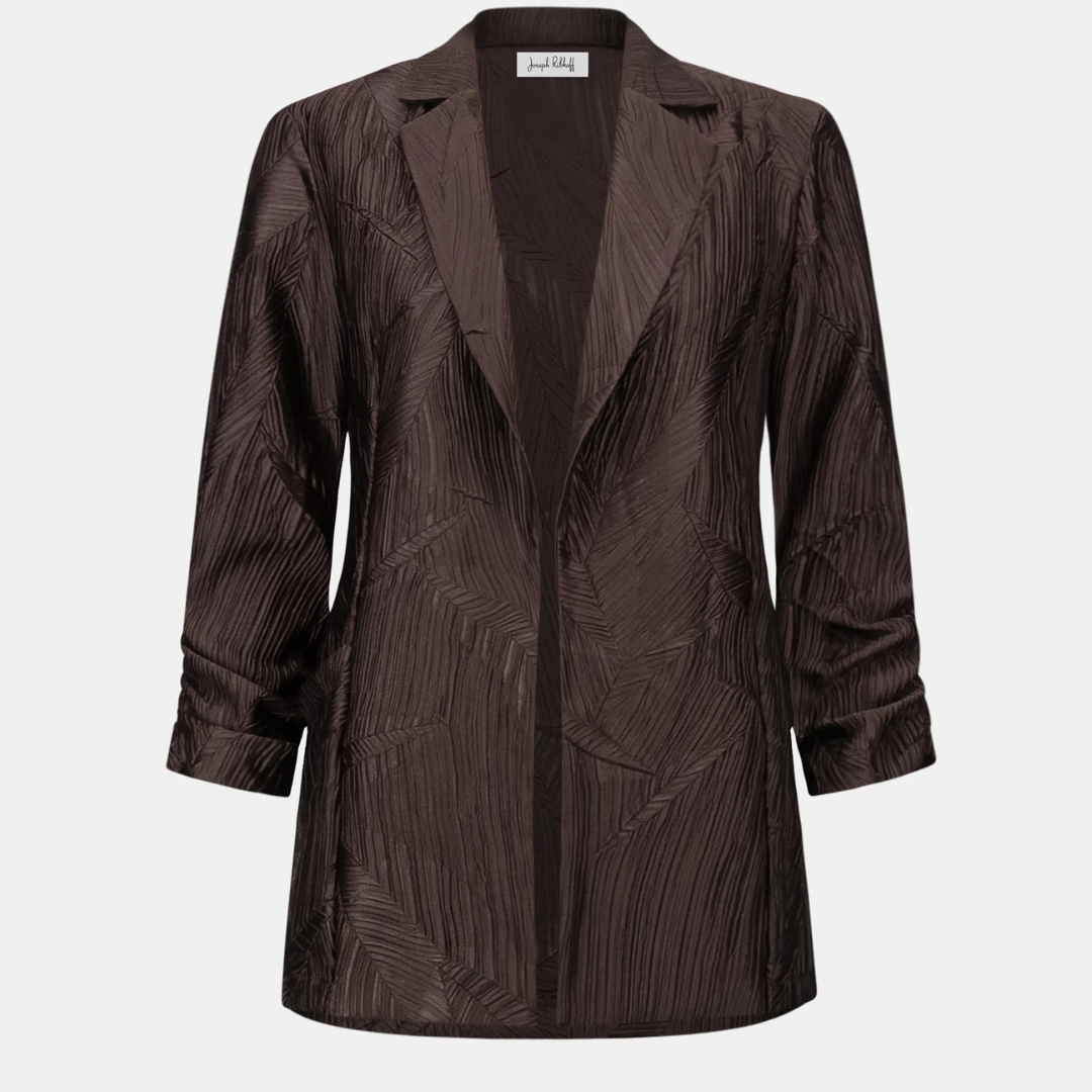 Joseph Ribkoff- Pleated Satin Open Blazer