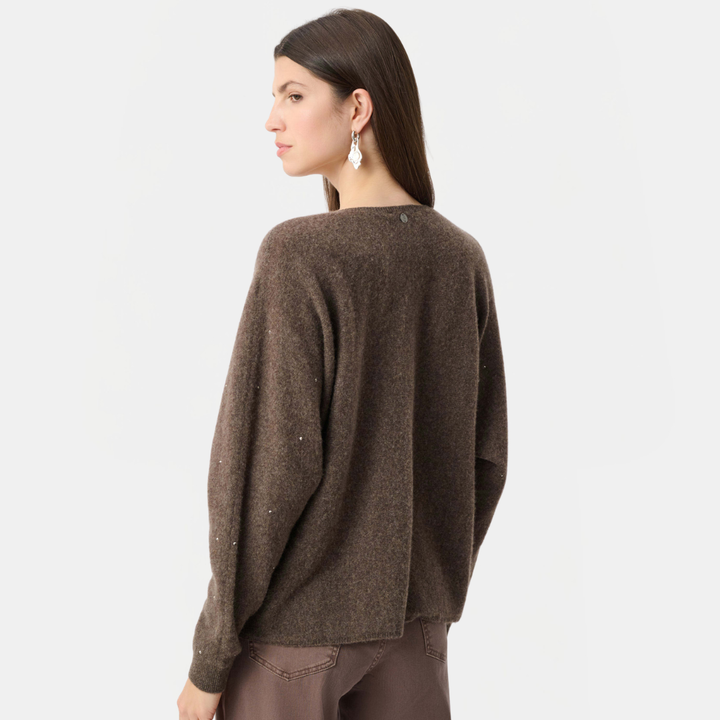 Joseph Ribkoff- Cashmere Boxy Sweater With Rhinestone Detail