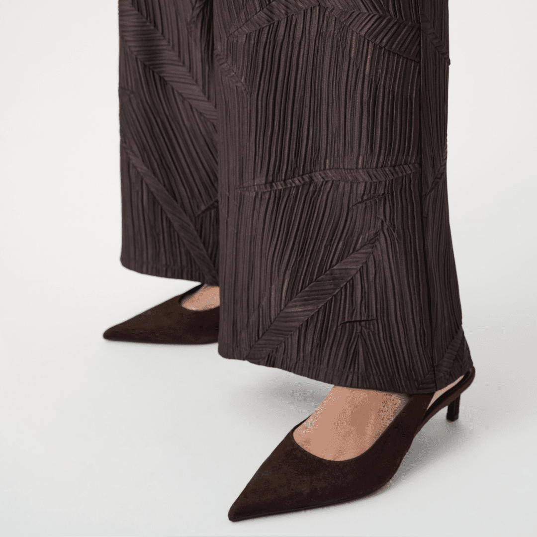 Joseph Ribkoff- Pleated Satin Pull-On Wide-Leg Pants