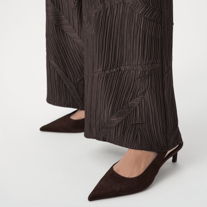 Joseph Ribkoff- Pleated Satin Pull-On Wide-Leg Pants