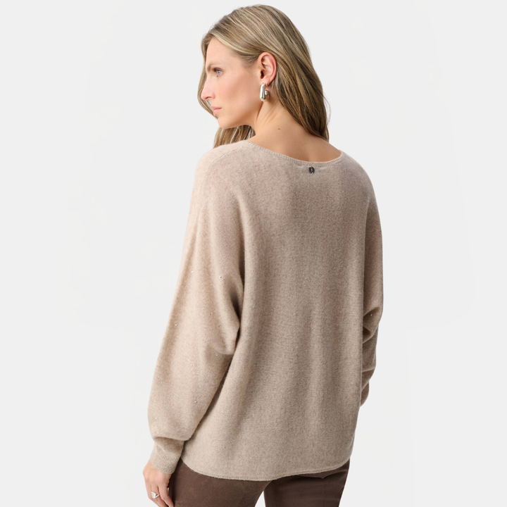 Joseph Ribkoff- Cashmere Boxy Sweater With Rhinestone Detail