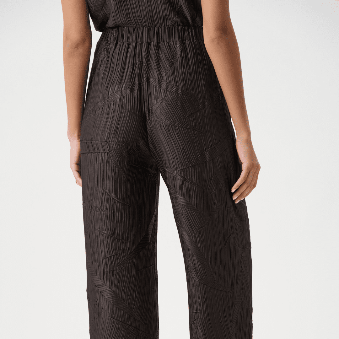Joseph Ribkoff- Pleated Satin Pull-On Wide-Leg Pants