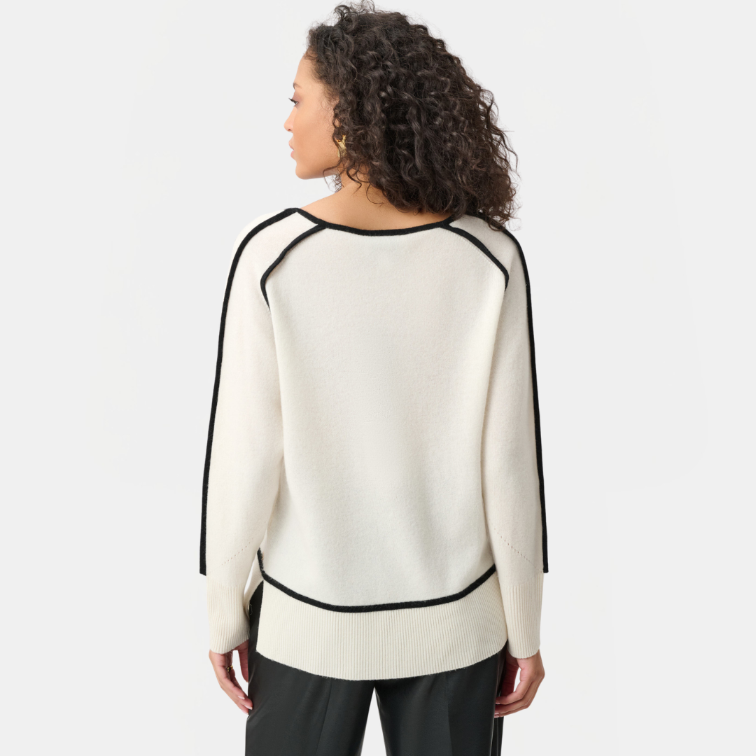 Joseph Ribkoff- Cashmere And Wool Contrast trim Sweater