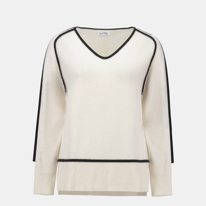 Joseph Ribkoff- Cashmere And Wool Contrast trim Sweater