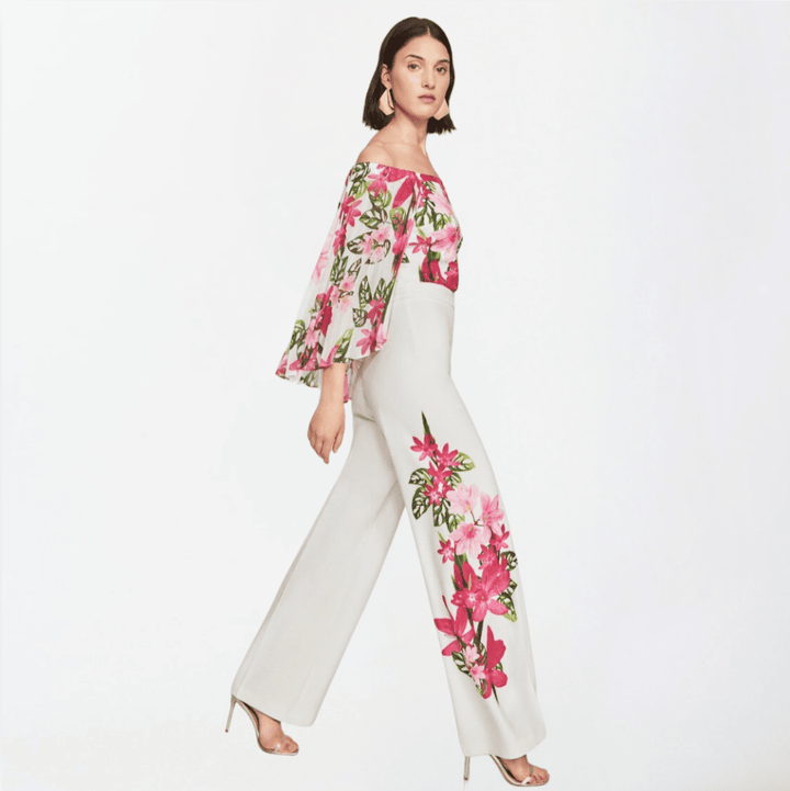 Joseph Ribkoff - Women - Floral Print Scuba Crepe Wide-Leg Pants