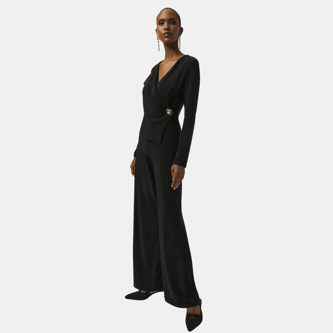 Joseph Ribkoff- Silky Knit Wide-Leg Jumpsuit