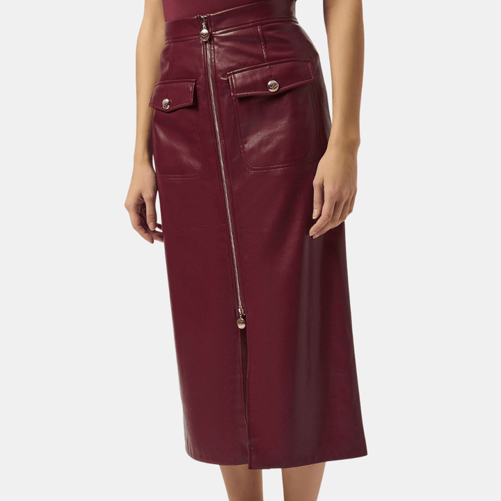 Joseph Ribkoff- Leatherette Long Pencil Skirt