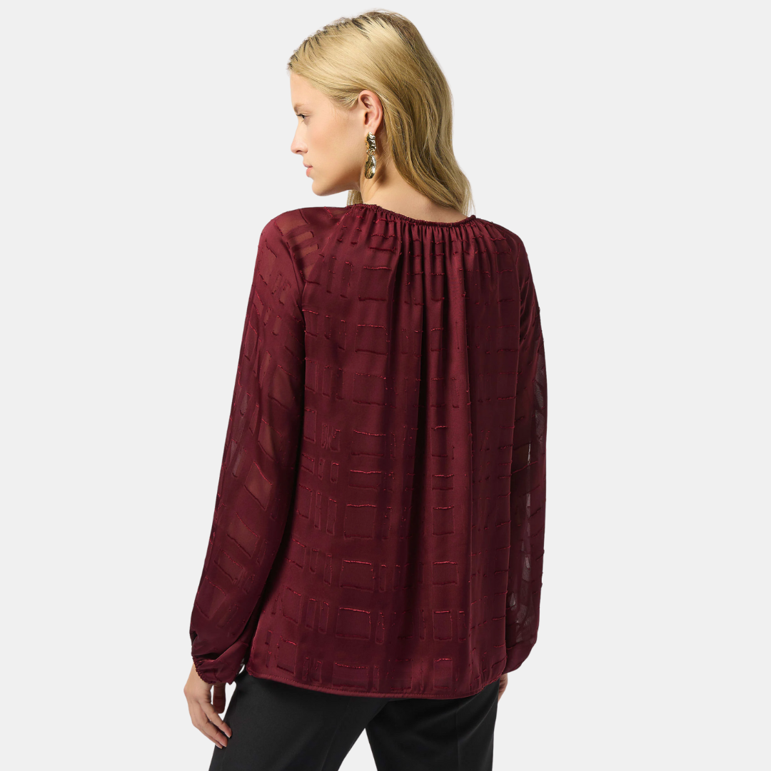 Joseph Ribkoff- Satin Burnout Boxy Top
