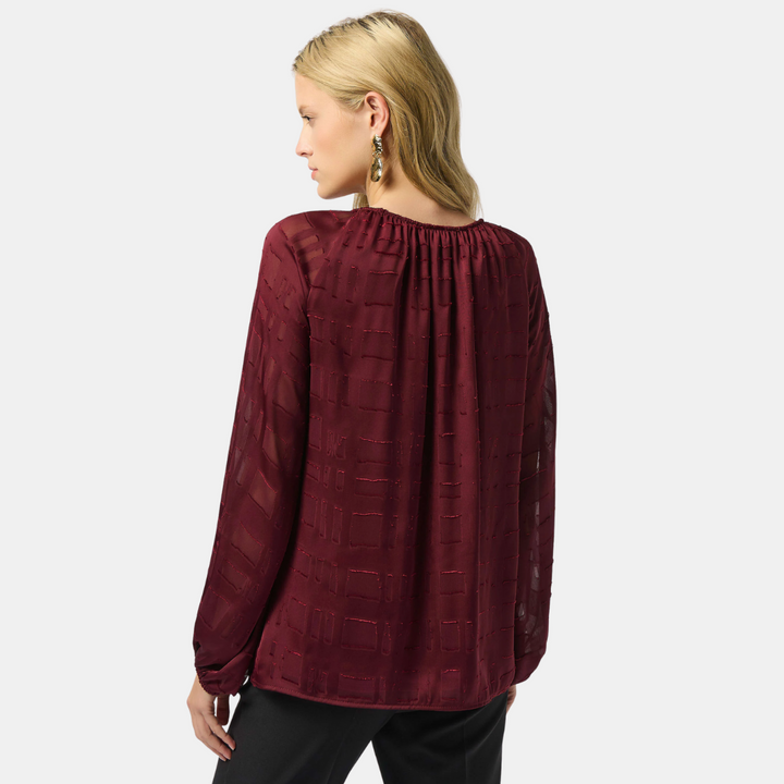 Joseph Ribkoff- Satin Burnout Boxy Top