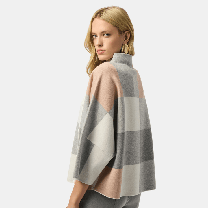 Joseph Ribkoff- Plaid Jacquard Sweater Knit Top (Rose)