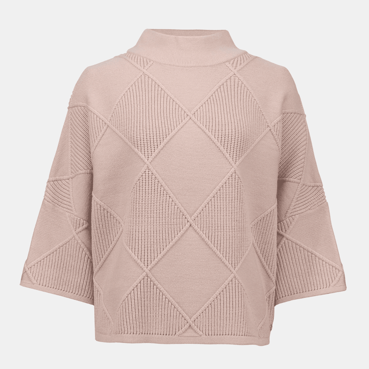 Joseph Ribkoff- Textured Sweater Knit Mock Neck Pullover (Rose)