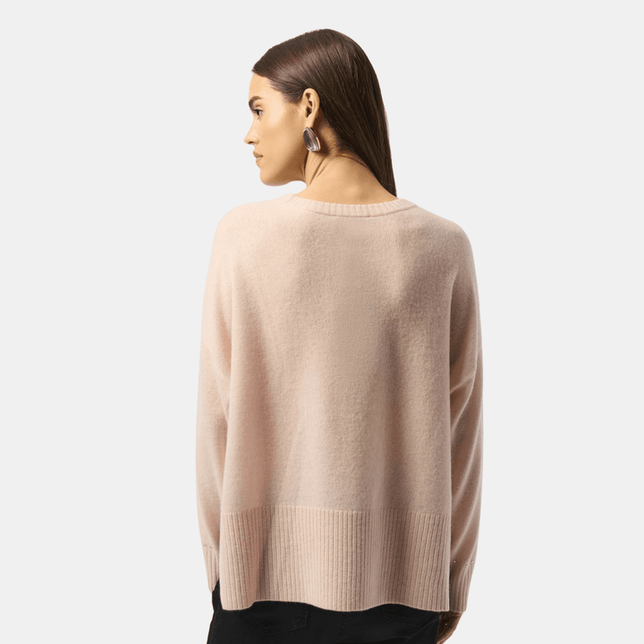 Joseph Ribkoff- Cashmere Crew Neck Top with Stud Detailing (Rose)