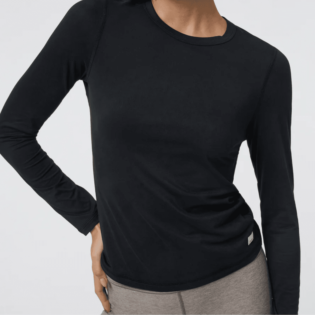 Vuori - Women - Long Sleeve Lux Crew Tee (Black)