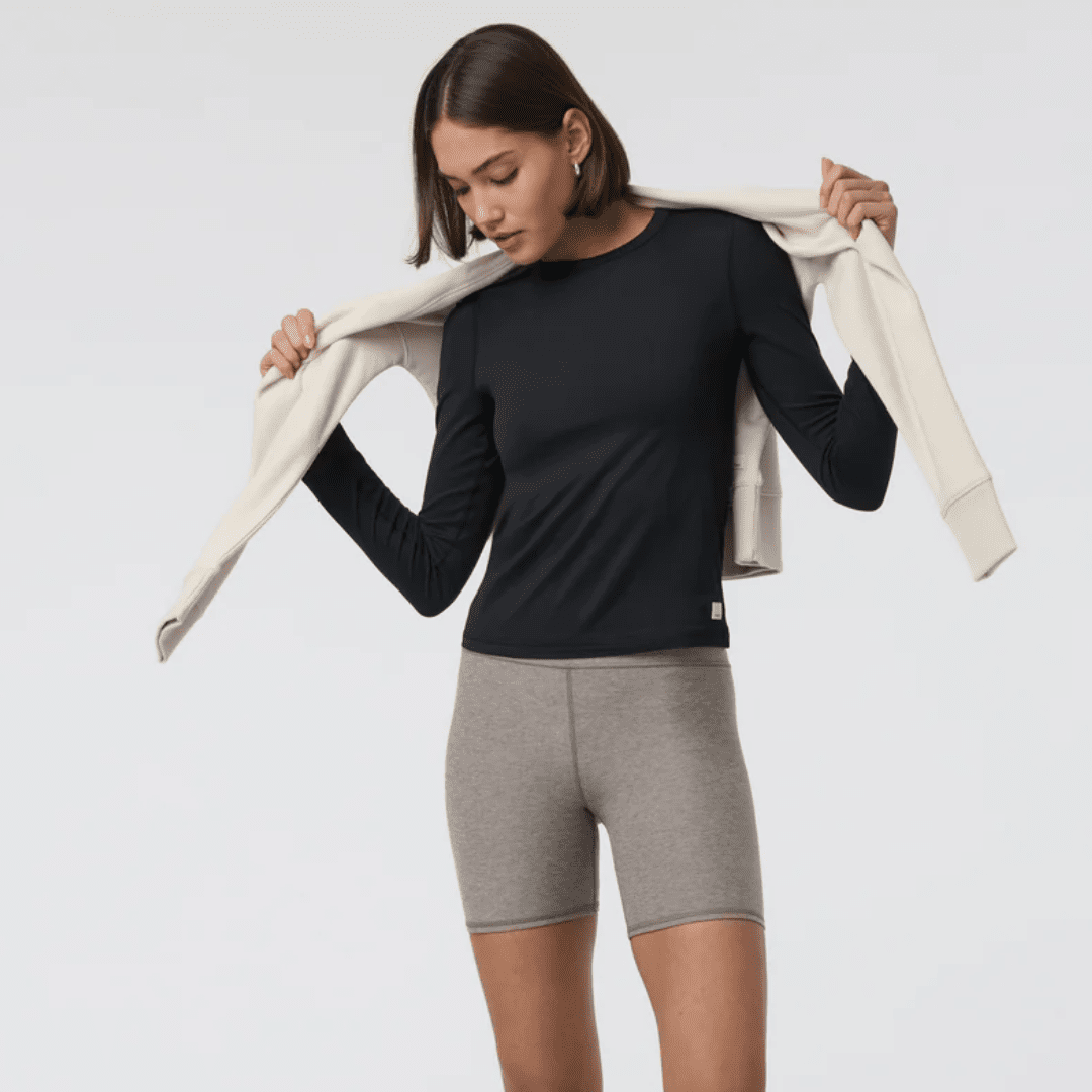 Vuori - Women - Long Sleeve Lux Crew Tee (Black)