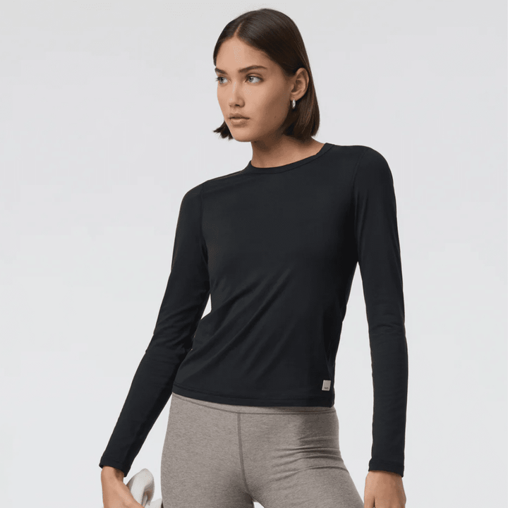 Vuori - Women - Long Sleeve Lux Crew Tee (Black)