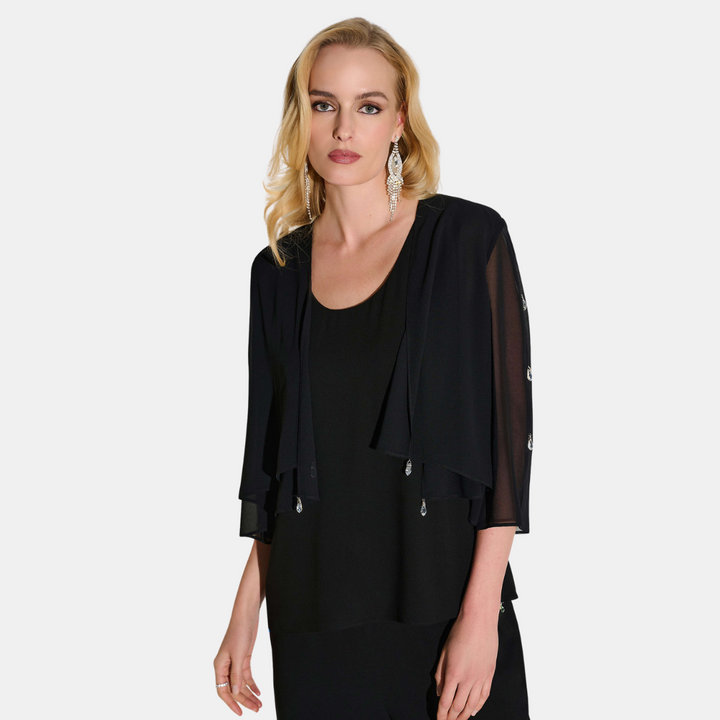 Joseph Ribkoff- Layered Chiffon 2 piece set with Rhinestone Detail