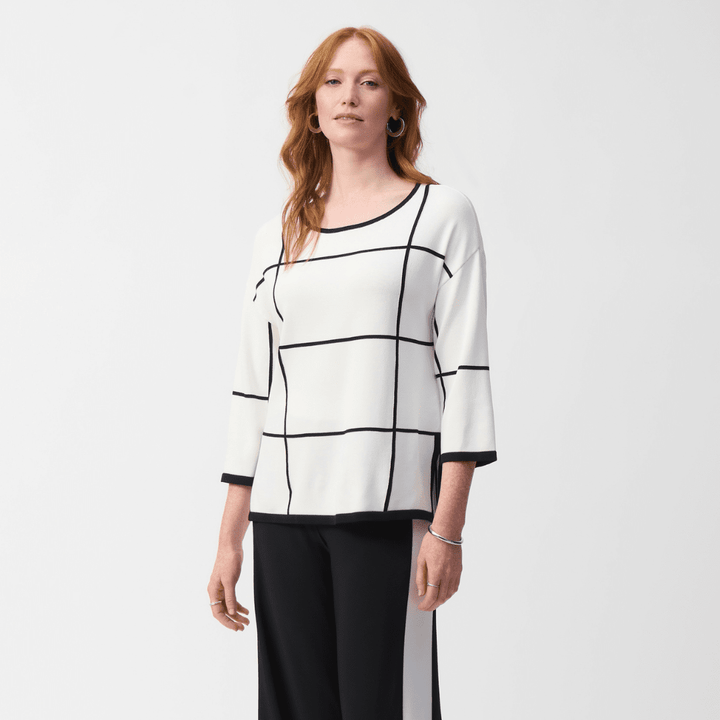 Joseph Ribkoff- Plaid Sweater Knit Pullover