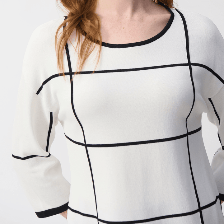 Joseph Ribkoff- Plaid Sweater Knit Pullover