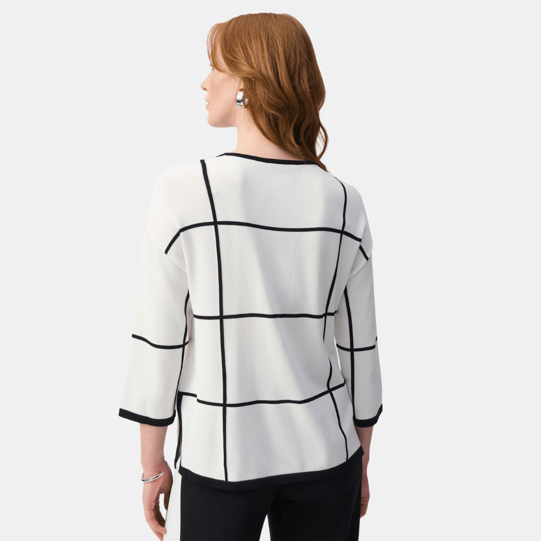 Joseph Ribkoff- Plaid Sweater Knit Pullover