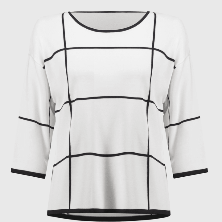 Joseph Ribkoff- Plaid Sweater Knit Pullover