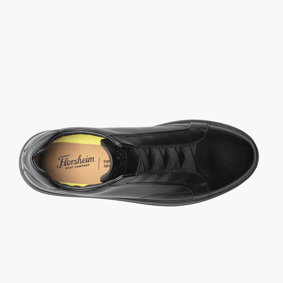 Florsheim Men's Monopoli Elastic Lace To Toe Sneaker (Black)