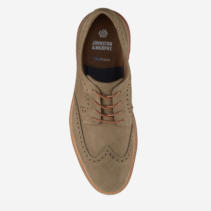 Johnston & Murphy - Larkin Wingtip (Taupe/Nubuck)