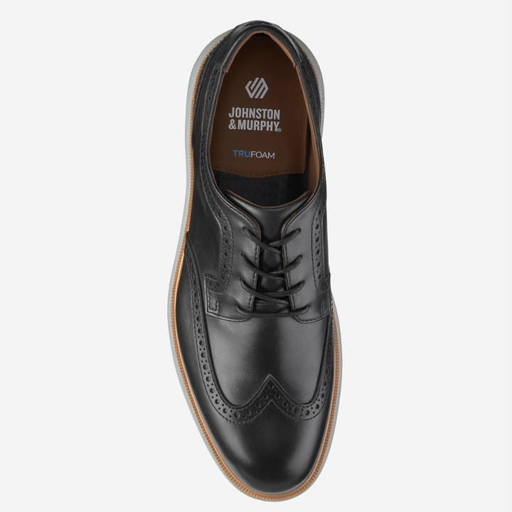 Johnston & Murphy - Larkin Wingtip (Black Italian Calfskin)
