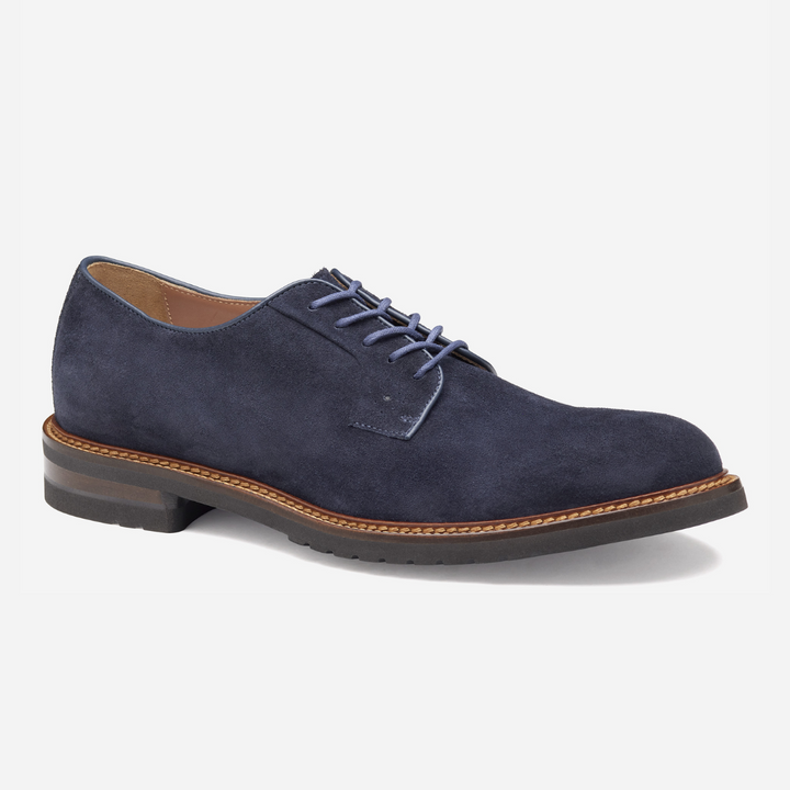Johnston & Murphy - Hartford Plain Toe (Navy Italian Suede)