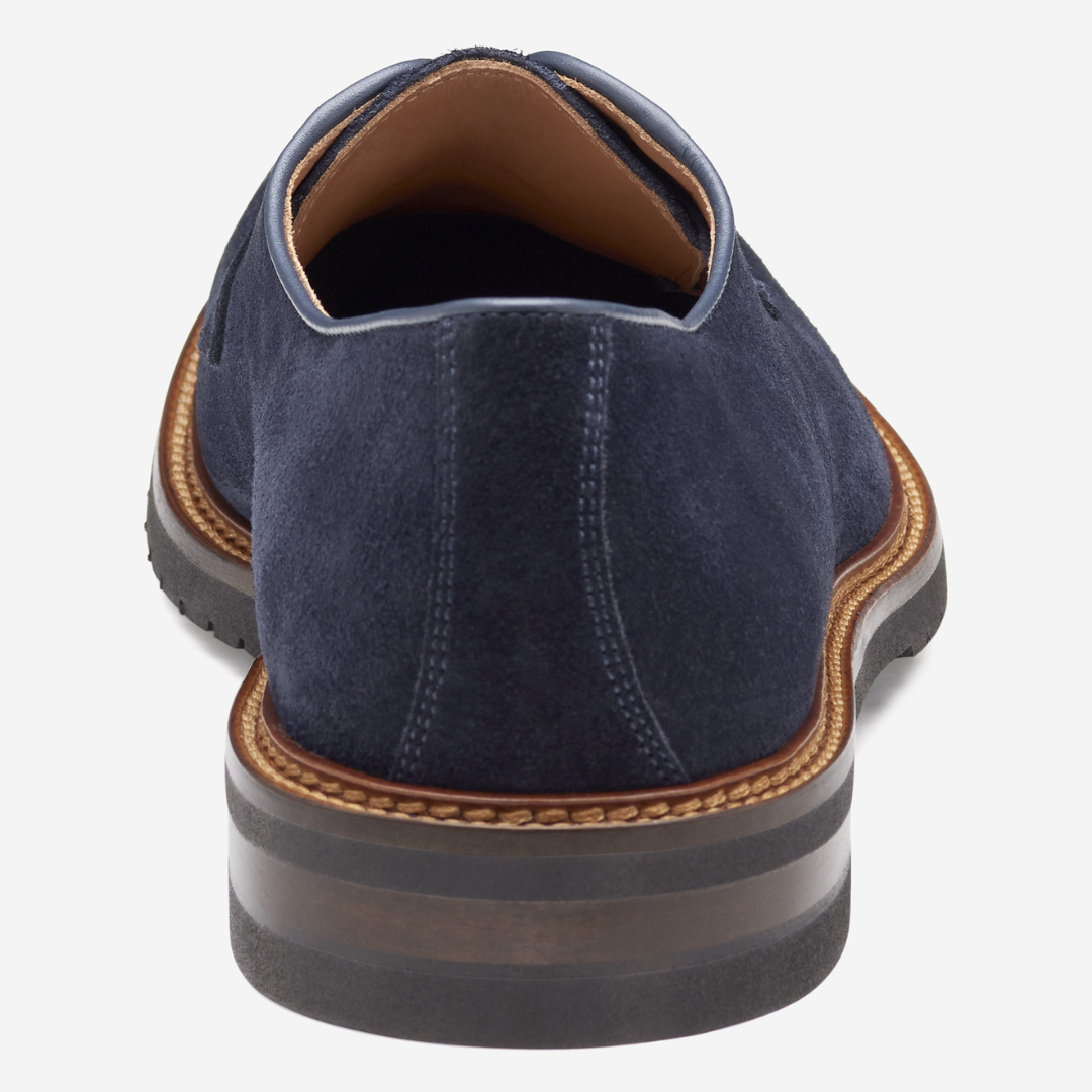 Johnston & Murphy - Hartford Plain Toe (Navy Italian Suede)