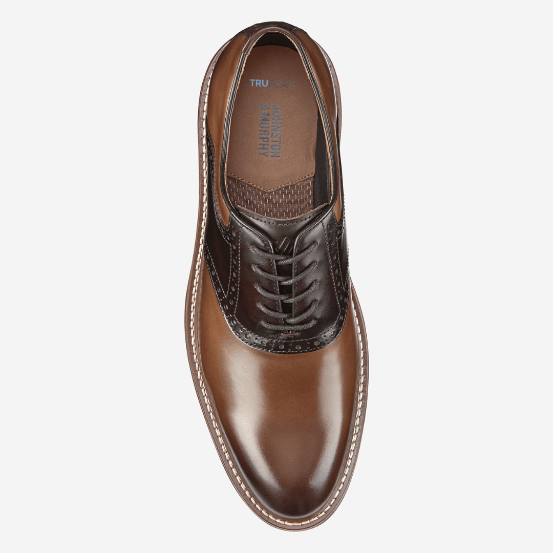 Johnston & Murphy - Upton Saddle (Tan/Mahogany Full Grain)