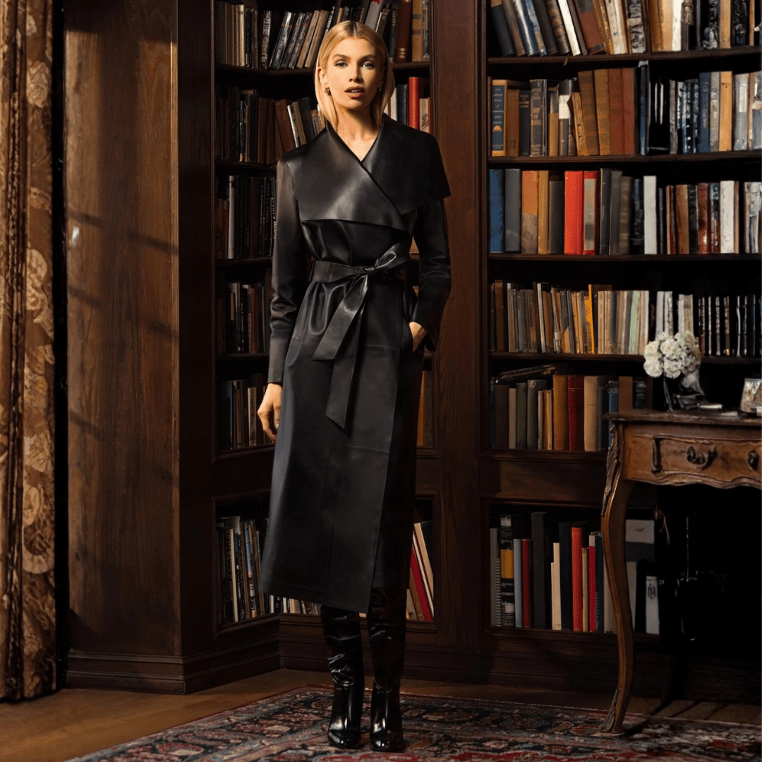 Mackage Women's Mai Long Leather Wrap Coat
