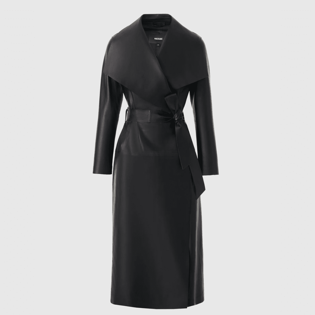 Mackage Women's Mai Long Leather Wrap Coat