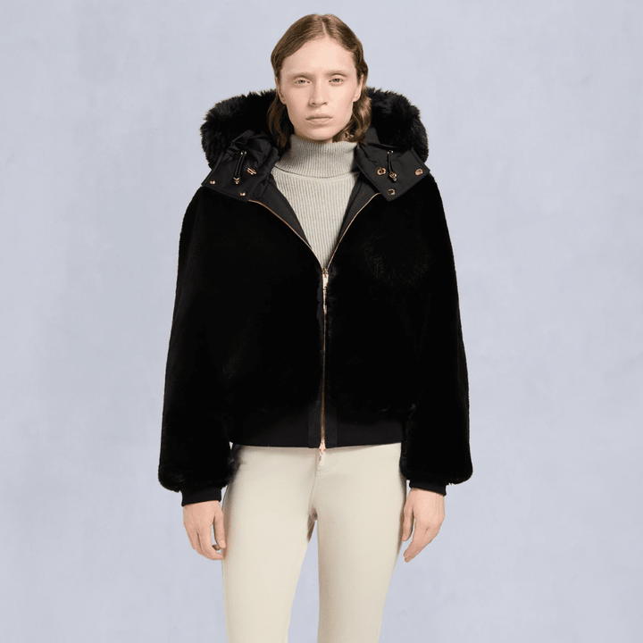 Moose Knuckles -Womens- Gold Series Original Satin Debbie Bomber Jacket